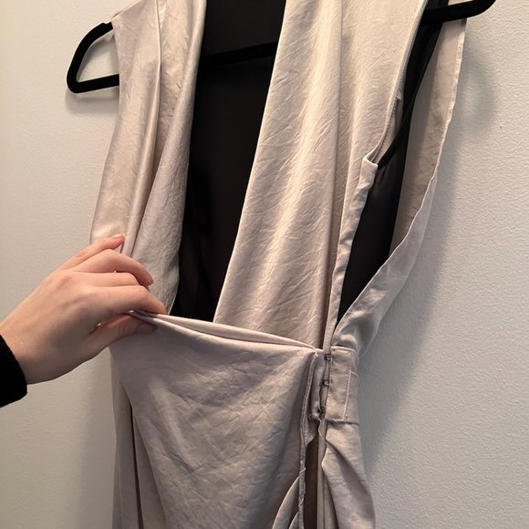 All Saints Arina Dress in Silvery Grey Japanese Cloth, size 0 - Picture 6 of 11